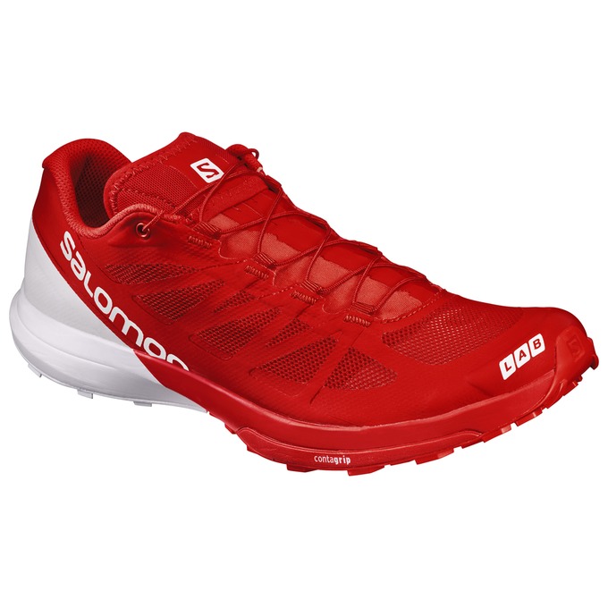 Salomon Israel S/LAB SENSE 6 - Mens Trail Running Shoes - Red/White (MGHN-32560)